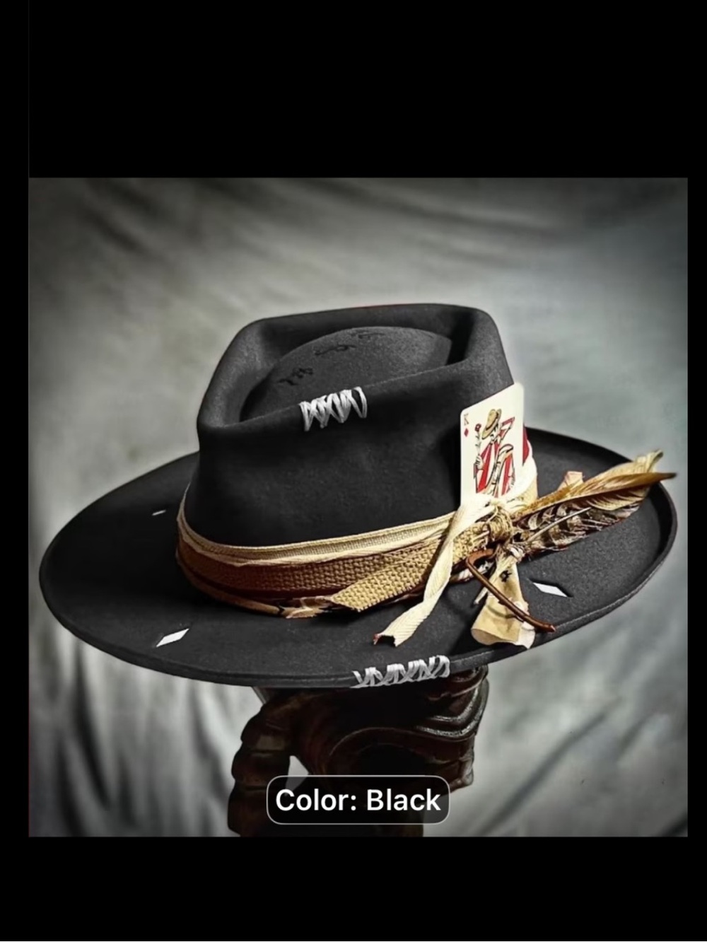 Coming Soon Unisex Wool Flat Brim Jazz Hats, Pleated Wide Brimmed.
